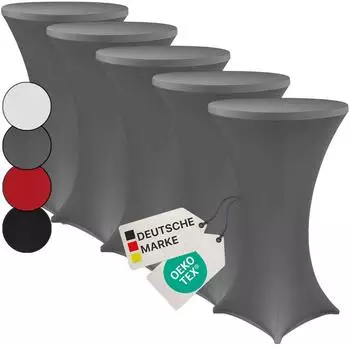 NYVI Stehtischhusse Gala &Oslash; 80-85cm, 110-120cm, anthrazit, 5er Set