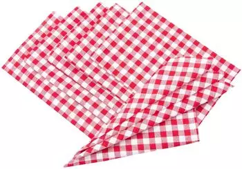 ZOLLNER Stoffservietten kariert, rot-wei&szlig;, 45x45cm, 6er-Set (100% Baumwolle)