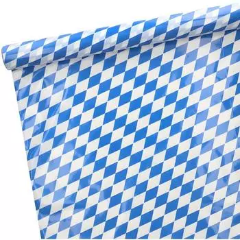 Papstar Tischdecke Folie Bayrisch Blau 20m x 1m Oktoberfest