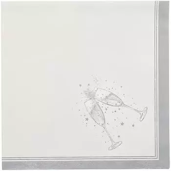 Papstar ROYAL Collection "Festivities" Papierservietten 40x40cm silber, 1/4-Falz, 160 Stück (37267)