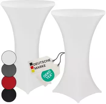NYVI Gala Stehtischhusse &Oslash; 70-75cm, 110-120cm, wei&szlig;, 2er Set (4255636627305)