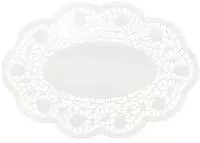 PAPSTAR 1 Karton = 10x500 Mokkadeckchen oval 24 cm x 17 cm Weiss 12286