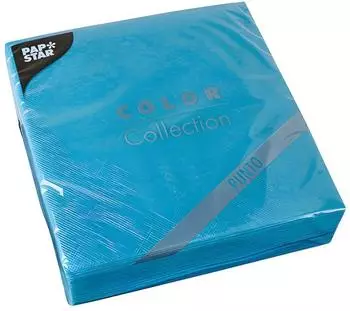 Papstar Servietten "PUNTO" 2-lagig, 38x38cm, t&uuml;rkis, 1/4-Falz (87538)