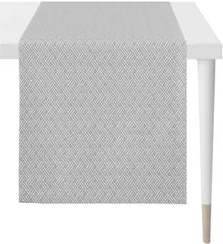 Apelt Tischl&auml;ufer Match grau-taupe, PVC/Polyester, 46x140cm