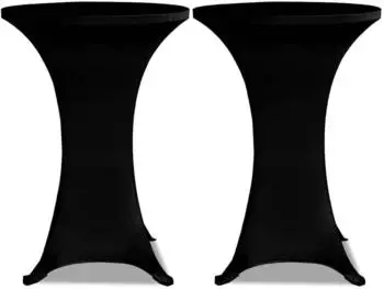 vidaXL Stehtisch-Stretchhusse &Oslash;70cm, schwarz, 2er-Set