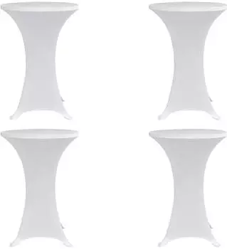vidaXL Stehtischhussen 4er-Set Ø60cm, weiß, Stretch (279068)