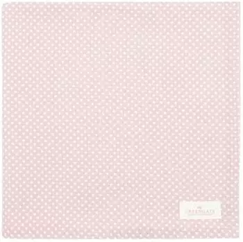 Greengate Dotty Tischdecke Baumwolle, rosa mit weißen Punkten, 150x150cm