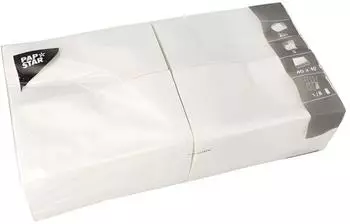 Papstar Servietten 2-lagig 40x40cm weiß, 2000 Stück (88794)