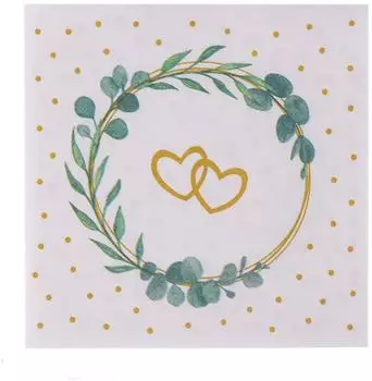 Mank Linclass Serviette Eukalyptus-Herz, Airlaid, 40x40cm