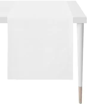 Apelt Rips-Uni Tischl&auml;ufer 45x135cm, wei&szlig;, Baumwolle/Polyester (4362)