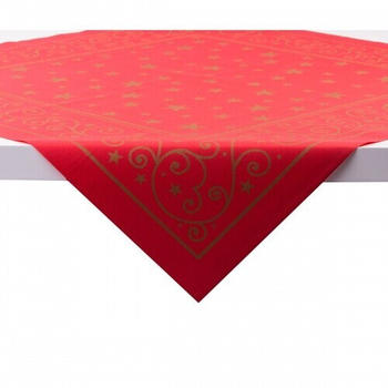 Sovie Home Weihnachtsdecke Liam mit Ornamenten 80x80cm 20 Stk. rot gold