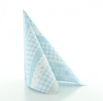 Sovie Home Weihnachtsservietten Calypso Stripes 40x40cm 50 Stk. silber blau