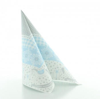 Sovie Home Weihnachtsservietten Calypso 40x40cm 50 Stk. silber blau