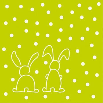Sovie Home Frühlingsserviette Rabbits 40x40cm kiwi (12 Stück)