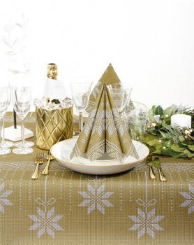 Mank Weihnachtsservietten Mick 40x40cm 50 Stk. gold schwarz