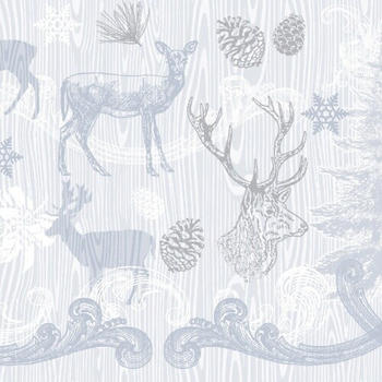 Mank Weihnachtsservietten Airlaid Bruno 48x48cm 50 Stk. grau silber