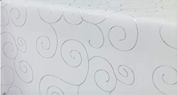 Haus und Deko Ornament Damast 130x220 cm weiß