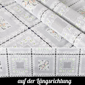 ANRO Lace Vinyl Häkelspitze Blumen Robust Wasserabweisend 140x140 cm beige