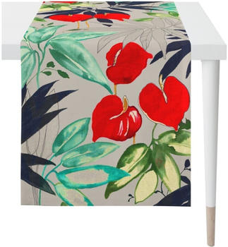 Apelt Loft Style Letizia Tischläufer - grau/rot/grün - 48x150 cm