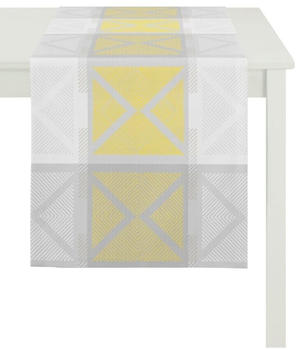 Apelt Loft Style Verona Tischläufer - hellgrau/weiß/gelb - 44x140 cm