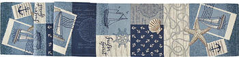 Sander Gobelin Tischband Sailor Patch blau/braun-beige 20x160 cm