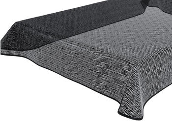 Beautex Tokio Weichschaum Tischdecke mit Paspelband Oval 140x180 cm schwarz