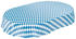 ANRO Wachstischdecke Gestreift Blau Oval 140 cm 200 cm
