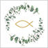 Ambiente 20 Lunch-Servietten Fisch Eukalyptus Zweig weiß grün gold