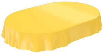 ANRO Wachstischdecke Einfarbig Gelb Oval 140 cm 240 cm