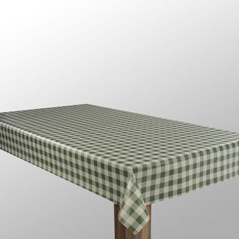 Laro Wachstuch-Tischdecken grün weiß Karo rechteckig