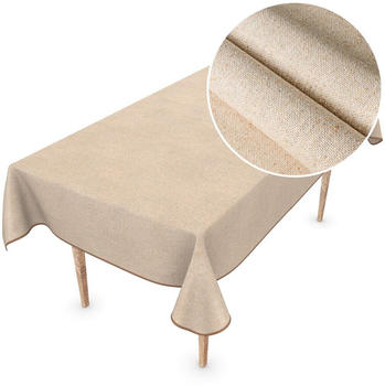 ANRO Wachstischdecke Premium Einfarbig Beige 155 cm 200 cm