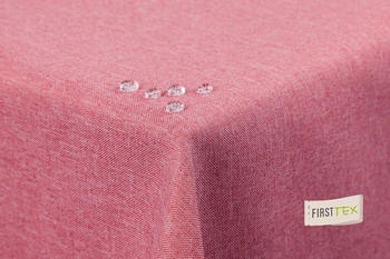 First-Tex Tischdecke Leinenoptik abwaschbar mit gerader Saumkante 160x260 oval rosa