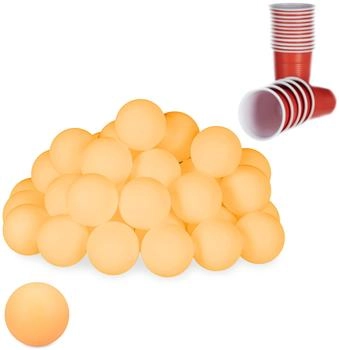 Relaxdays Beer Pong Bälle, Tischtennisbälle aus Kunststoff, ohne Aufdruck, 38 mm Ø, orange (10031413)
