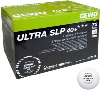 Gewo Ultra SLP 40+ Tischtennisbälle 3 Sterne weiß 72er (81361200)