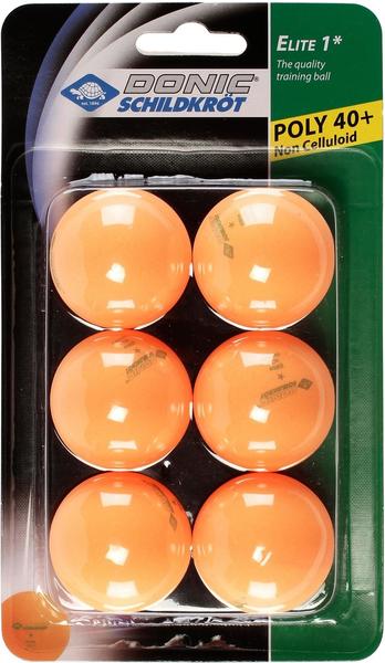 Donic Schildkröt Elite 1-Stern Poly 40+ TT-Ball 6er Pack orange