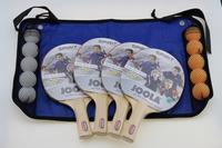 Joola Tischtennisschl&auml;ger Family, 15-teiliges Set, aus Holz, rot/schwarz, 4