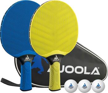 Joola Set Vivid Outdoor: 2 Rackets + 3 Balls + 1 Bag yellow/blue
