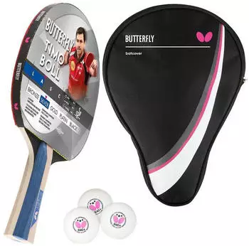 Butterfly 1x Timo Boll Silber 85016 + Drive Case + 3x 40+ 3***