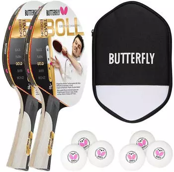 Butterfly 2x Timo Boll Gold 85020 + + 6x 40+ 3*** Bälle