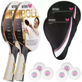 Butterfly 2x Timo Boll Gold 85020 + 2x Drive Case + 6x 40+ 3*** Bälle