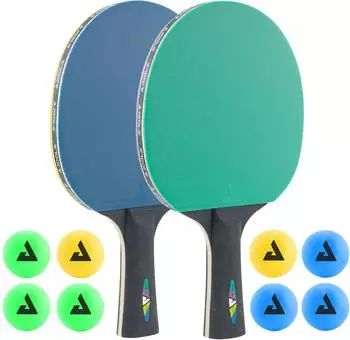 Joola Set COLORATO bestehend aus 2 + 8 Bunte B&auml;lle (54814-UNICA-UNICA)