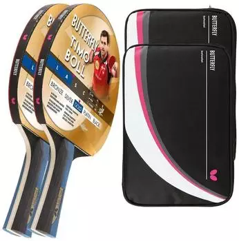 Butterfly 2x Timo Boll Gold 85021 + 2x Drive Case II