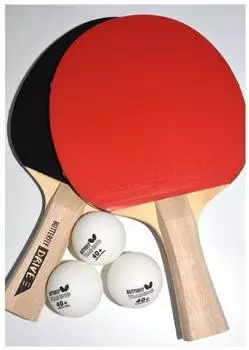 Butterfly Drive Set ITTF, 2 Schläger & 3 Bälle, für Kinder (85102)