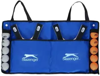Slazenger Tischtennis-Set 4 Schläger, 10 Bälle & Tragetasche (15-tlg.)