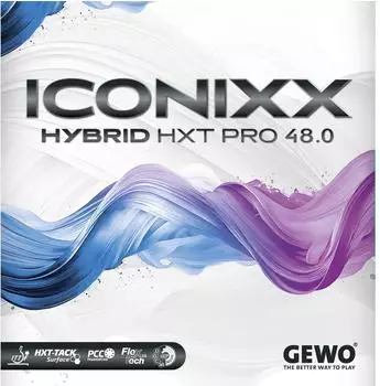Gewo Iconixx Hybrid HXT Pro 48.0 Tischtennisbelag schwarz 2,0mm