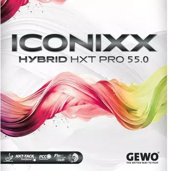 Gewo Iconixx Hybrid HXT Pro 55.0 Tischtennisbelag schwarz 2,2mm