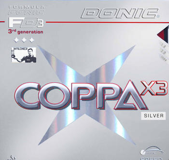 Donic Belag Coppa X3 Silver rot 2,3 mm
