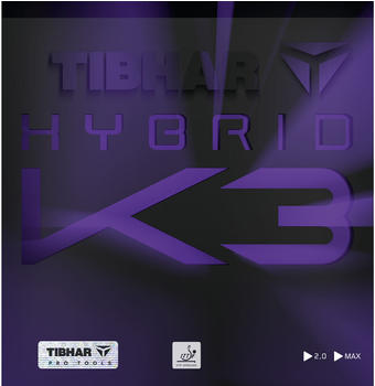 Tibhar Belag Hybrid K3 schwarz 2,0 mm