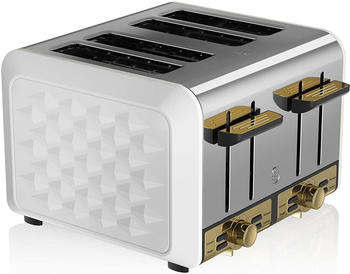 Swan Gatsby White and Gold 4-Slice Toaster