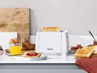 Tristar BR-1009, Tristar BR-1009 Toaster mit eingebautem Br&ouml;tchenaufsatz Wei&szlig;